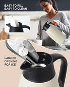 70 Oz Stainless Steel Coffee Carafe, Keeps Hot Beverages for 12 Hours, Double Walled Vacuum Insulated Carafe (White)