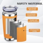 StarSpeed 20oz Tumbler Bulk with Lid, Stainless Steel Insulated Tumblers Double Wall Vacuum Insulated Travel Mug, Powder Coated Coffee Cups for Hot and Cold Drinks(Orange,6)