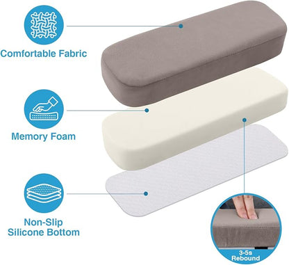 Smiry Ergonomic Office Chair Armrest Pads, Memory Foam Arm Rest Covers - Image 2