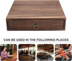 Zerodeko Wooden Tea Box Drawer, Vintage Tea Storage Box Holder, Coffee Sugar Bag Container for Home Office Packet Accessories