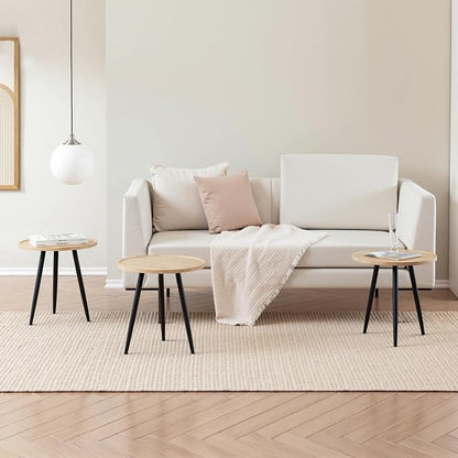 VECELO Modern Side Table, Round Small End Table, Exclusively Designed - Image 3