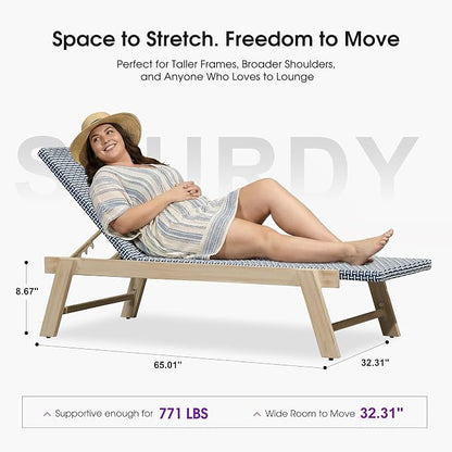 PURPLE LEAF Extra Large Patio Chaise Lounge 2 Pieces French Outdoor Wicker - Image 2
