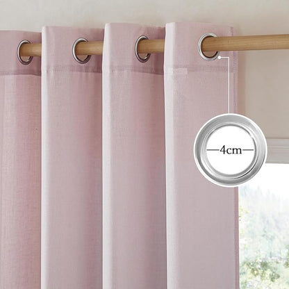 NICETOWN Blush Pink Linen Curtains - Image 3