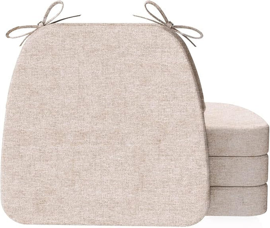 AAAAAcessories D-Shaped Chair Cushions, Machine-Washable Cover, Oatmeal Beige by AAAAAcessories