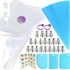 16 Inch Professional Piping Bags and Tips Set – 100Pcs Disposable Pastry Bags with Frosting Nozzles, Cake Decorating Kit for Cupcakes, Cookies, Icing, Perfect for Baking Tools and Kitchen Accessories