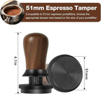 PUSEE 51mm Espresso Coffee Tamper - Premium Barista Coffee Tamper, 30lb Calibrated Double Spring Titanium Coating Base Ground Espresso Tamper, Fits for All 51mm Portafilters, Espresso Accessories