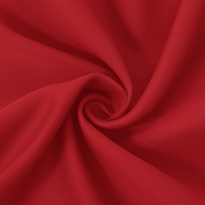 Blackout Curtains 66 x 95 inch/Bright Red Curtains Set of 2 Panels/Thermal - Image 5