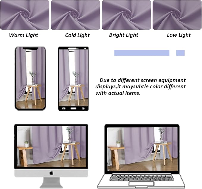 Simplebrand Ava Lilac Short Blackout Curtains - Image 9