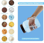 Glass Coffee Jars Spice Jar Round Storage Canister with Wooden Lid Clear Glass Food Jar for Pantry Sugar Tea Coffee Bean Spice Nuts Cookies Bath Salts (1800ml/60oz-2PACK（with spoon))