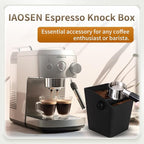 Espresso Knock Box Square High Side Wall Splash Prevention Design Knock Box Shock Absorbing Non Slip Knock Box Espresso With Removable Knock Bar Espresso Accessories for Home/Office
