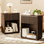 Modern Fluted Nightstand Set of 2 by Unknown