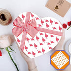 16 Pcs 5.5x5.5in Cookie Stencil Baking Stencils for Royal Icing Cookies, Airbrush Cookies; Sugar Cookie Stencils,Craft Painting Stencil, Stencil Genie Stencils (Heart), White