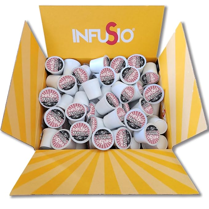 InfuSio Vanilla Crème Medium Roast, 96 Count Pods for Keurig K-Cup Brewers, Compatible with 2.0, Premium Roasted Coffee