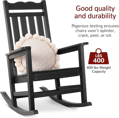 Stoog Outdoor Rocking Chairs Set of 4, All-Weather Porch Rocker - Image 4