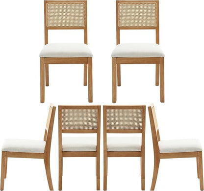 Westice Rattan Dining Chairs Set of 6, Farmhouse Natural Dining Room Chairs by ChairsforHomeLivingRoom