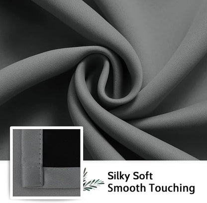 SimpleHome Grey 100% Blackout Curtains Room Darkening Living Room 63 Inch | - Image 7