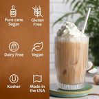 Syruvia Coconut Coffee Syrup - 25.4 fl oz. Premium Coffee Flavoring Syrup. Kosher, and Gluten-Free. Perfect for Enhancing Drinks, Sodas, Shakes, Desserts, and More.