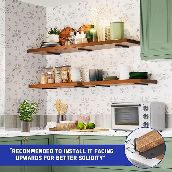 Goovilla Shelf Bracket, Heavy Duty Floating Shelf Brackets 6 inch Long - Image 2