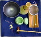 Artcome Traditional Japanese Matcha Tea Set, Matcha Whisk, Traditional Scoop, Matcha Bowl & Caddy, Ceramic Whisk Holder, Handmade Matcha Ceremony Kit (9Pcs)
