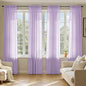 MIULEE Light Purple Sheer Curtains 72 Inches Long 4 Panels 42 x 72 Inches | by MIULEE