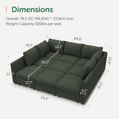HONBAY Modular Sectional Sleeper Sofa - Image 2