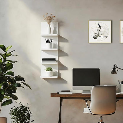 Homaterial 4 Tiers Floating Shelves, Modern Wall Mounted Shelf Storage Shelves - Image 5