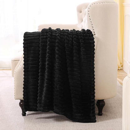 Black Fleece Throw Blanket 90”×90” - Image 2