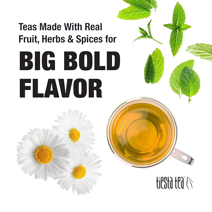 Tiesta Tea - Chamomile Mint, Loose Leaf, Chamomile Mint Herbal Tea, Premium Blend, Caffeine-Free Herbal Drink, Makes Hot or Iced & Up to 25 Cups, 1oz Resealable Pouch