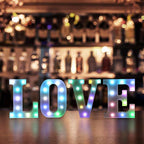 Foaky Colorful LED Letter Lights with Remote,Marquee Light Up Letters Sign for Night Light Wedding/Birthday Party Battery Powered Christmas Lamp Home Bar Decoration(J)