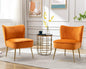 Velvet Accent Chairs Set of 2 for Comfy Living Room Armless Slipper Chair Mid by Janoray