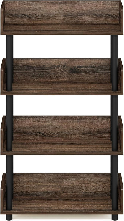 Furinno TURN-N-TUBE 4-Tier Display Shelf, Storage Shelves, Book Shelf, Open - Image 6