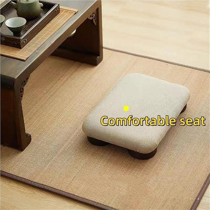 Japanese Tatami Low Stool, Wooden Footstool, Compact Bed Stool, Comfortable - Image 4