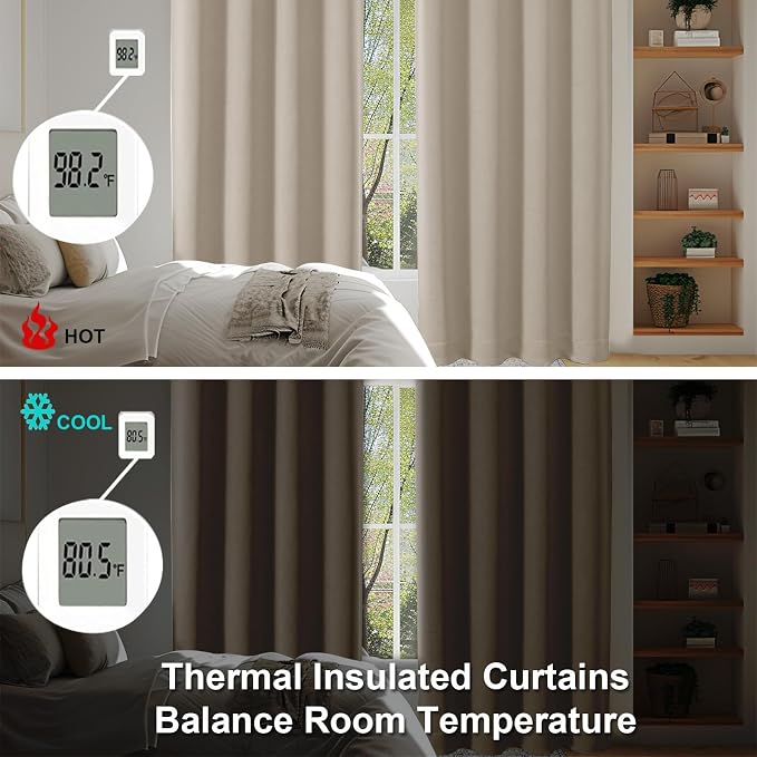 Simplebrand Ava Biscotti Beige Short Blackout Curtains - Image 5