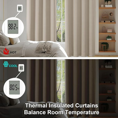 Simplebrand Ava Biscotti Beige Short Blackout Curtains - Image 5