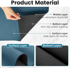 PoYang 31"x17" Coffee Mat X-Large, Coffee Bar Accessories for Countertop, Absorbent Dish Drying Mat, Anti-Slip and Hide Stain Pad for Espresso Machine, Espresso Maker and Kitchen Counter, Blue