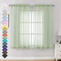 Light Green Sheer Curtains 63 Inches Long 2 Panels by OVZME