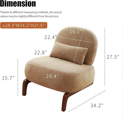 KEIKI Velvet Accent Chair, Armless Cloud Chair - Image 2