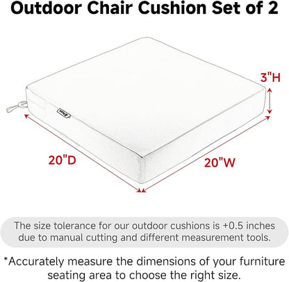 Favoyard Patio Chair Cushions 20 x 20 x 3 Inch Waterproof Outdoor Seat Cushions - Image 2