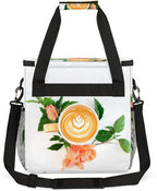 coffee beans cup flower Coffee Maker Carring Bag Travel Carrying Storage Tote Bag Compatible with Keurig K-Mini or K-Mini Plus Portable Single Serve Coffee Brewer Case with Pockets for K-cup Pods