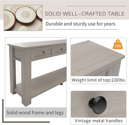 LKTART Solid Wood Console Table, Long Sofa Table Entryway Table - Image 5