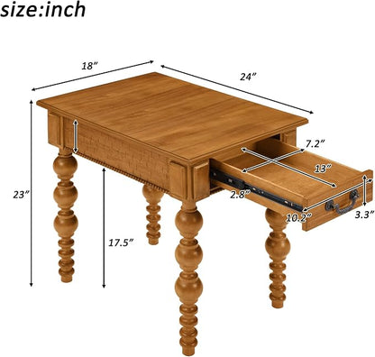 Retro Wooden Side End Table Vintage Nightstand Bedside Table - Image 2