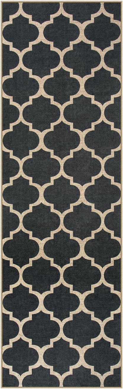 Lahome Moroccan Easy Jute Runner Rug, Geometric Trellis Woven Long Carpet - Image 3