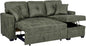 L Shaped Sectional Couch with Storage and Pull Out Bed, 3 Seater Sleeper Sofas by LITVZ