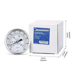 Measureman Fully Stainless Steel Bimetal Dial Thermometer, 3" Dial, 2-1/2" Stem, 50-550 deg F/10-260 deg C, -1% Accuracy, Adjustable, 1/2" NPT Back Mount