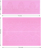 Embossing Lace Fondant Molds, Multi Circle Flowers Lace Mat Wedding Cake Decoration Tool, Rattan Shaped Cupcake Mat Silicone Molds Set of 2