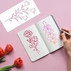 Flower Stencils for Painting on Walls Flower Stencil Floral Stencil for Painting on Wood Canvas DIY Crafts Decor