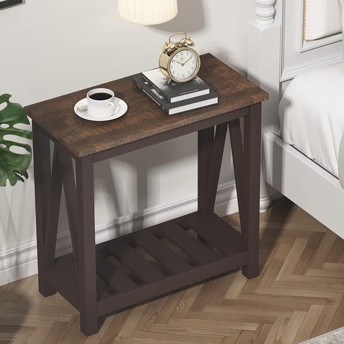 ChooChoo Farmhouse End Table, Rustic Vintage Narrow End Side Table - Image 6