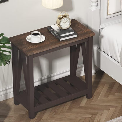 ChooChoo Farmhouse End Table, Rustic Vintage Narrow End Side Table - Image 6