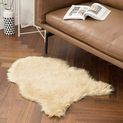 MIULEE Fluffy Area Rug 2x3 ft Faux Fur Sheepskin Rug Light Yellow | Luxury - Image 6