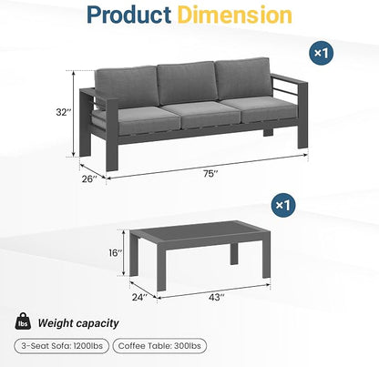 Wisteria Lane Metal Patio Furniture Set - Image 2